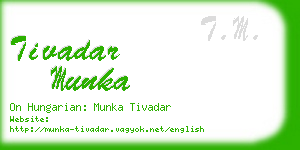 tivadar munka business card